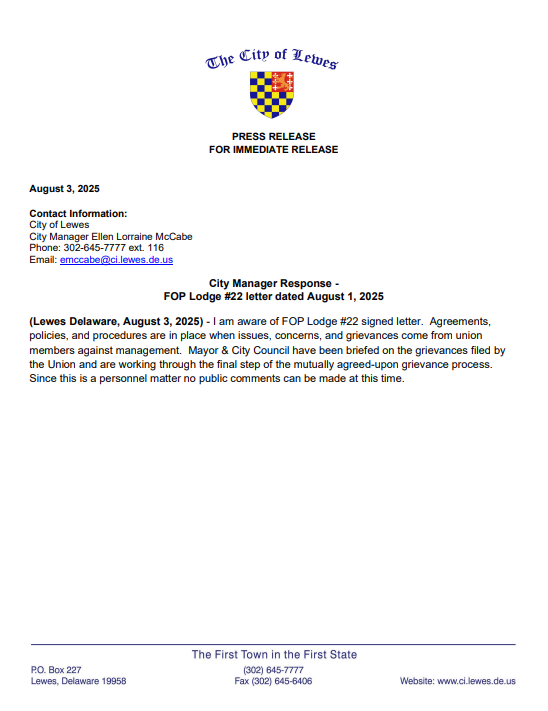 City Manager Response